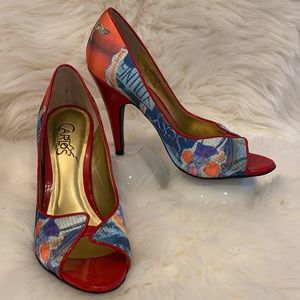 Carlos Santana Pounce Red Pop Art Stiletto 6.5